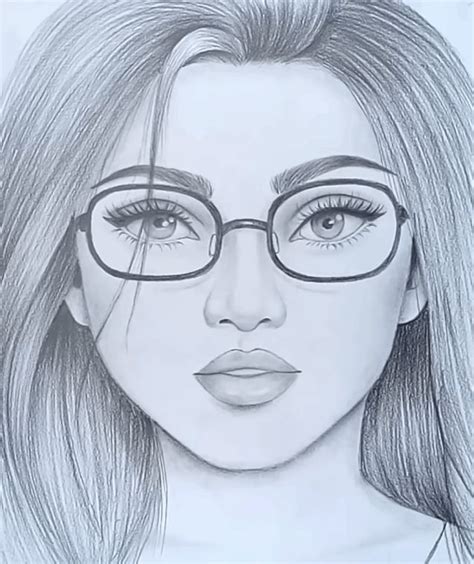 girl w chanel glasses drawn|How to draw a girl with glasses .